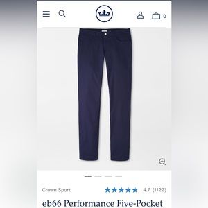 Peter Millar pants. 34/32. Color: Navy. Excellent, smoke-free
